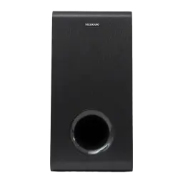 Vulkkano SUB6 MKII Chêne noir, vue de face: panneau texturé et port bass reflex circulaire en bas