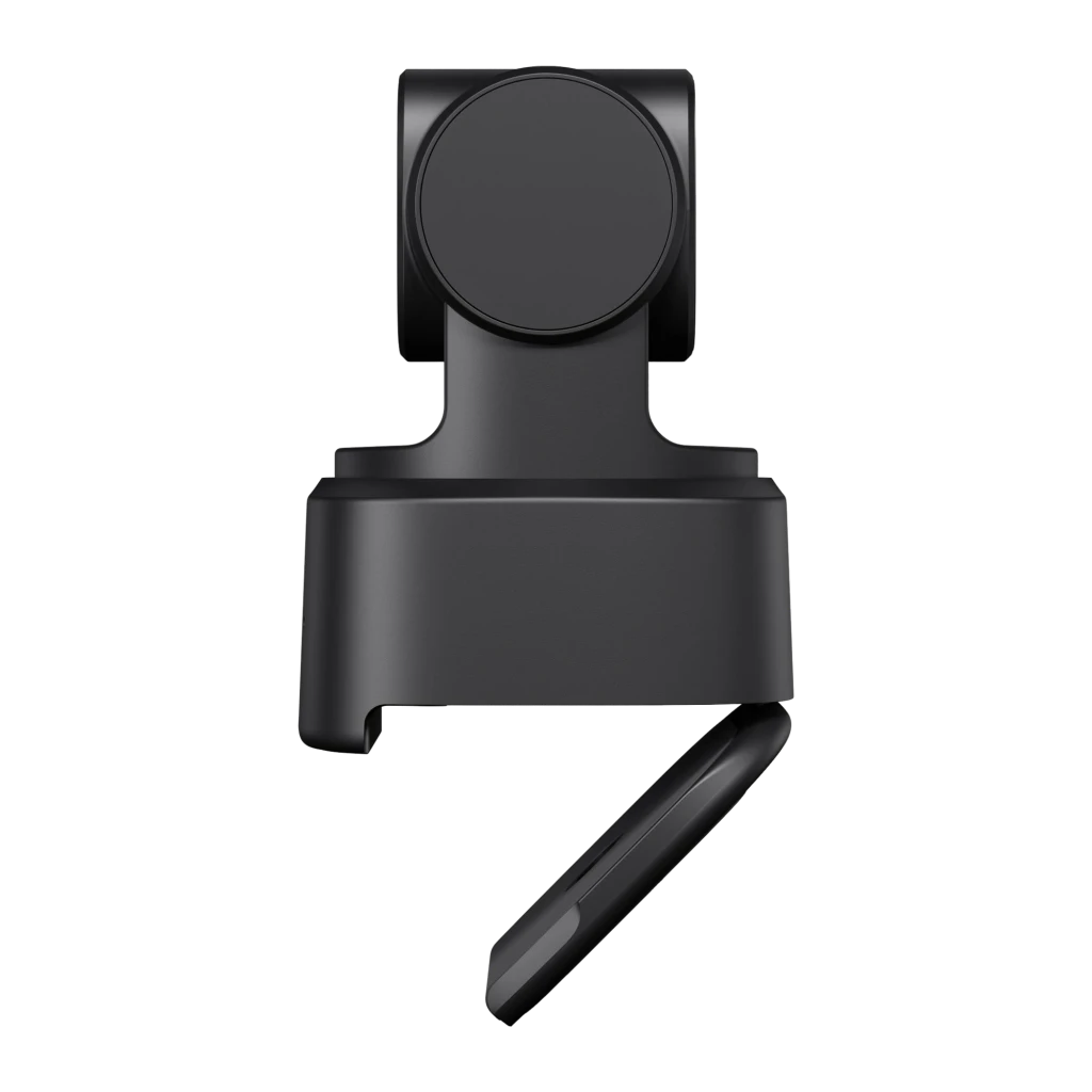 OBSBOT Tiny 2 Lite 4K negro, vista frontal: lente central con marco rojo cuadrado y base con logo OBSBOT - Ítem3