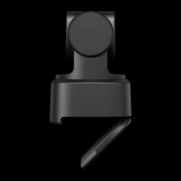 OBSBOT Tiny 2 Lite 4K noir, vue arrière clip ouvert: support déplié montrant le crochet de fixation étendu