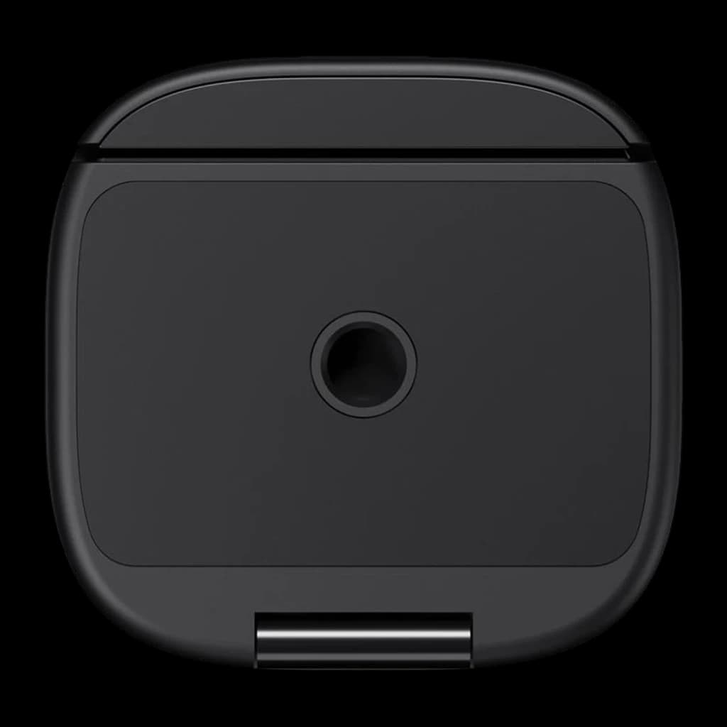 OBSBOT Webcam Tiny SE Full HD negro, vista inferior: orificio de montaje central y clip de sujeción metálico