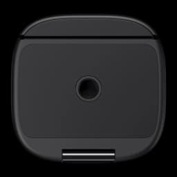 OBSBOT Webcam Tiny SE Full HD negro, vista inferior: orificio de montaje central y clip de sujeción metálico