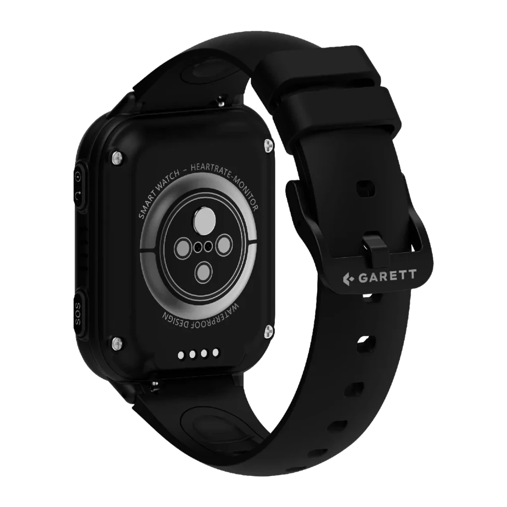 Garett Kids Vibe AI 4G 8GB negro, vista frontal: pantalla con esfera animada de perro en skate y hora 09:30 - Ítem1