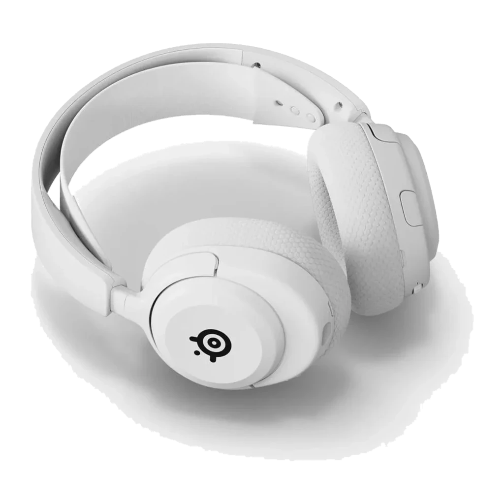 SteelSeries Arctis Nova 5P Wireless blanco, vista frontal: diadema flexible, almohadillas texturizadas y botón lateral - Ítem1