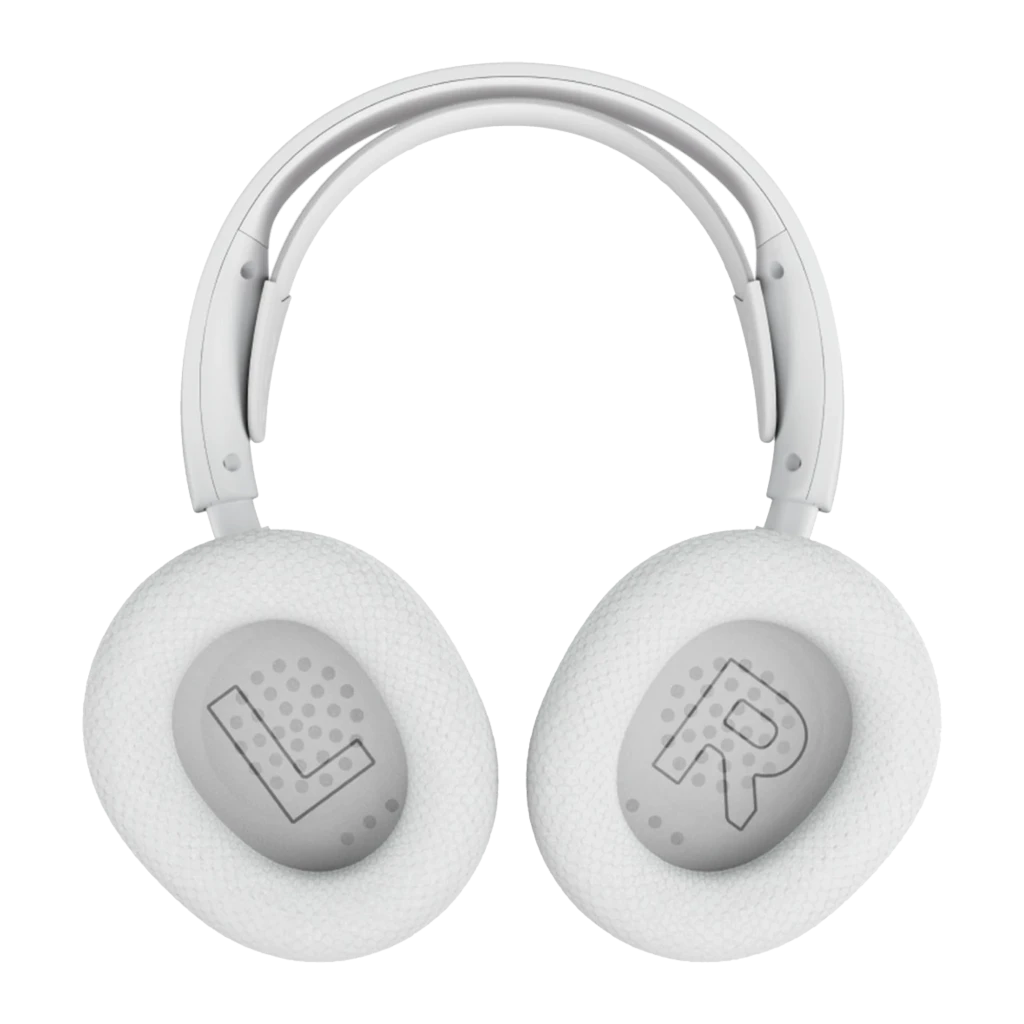 SteelSeries Arctis Nova 5P Wireless blanco, vista frontal: diadema flexible, almohadillas texturizadas y botón lateral - Ítem2