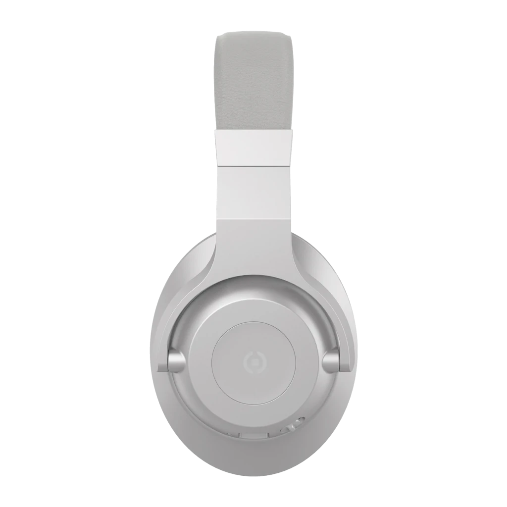 Celly ULTRABEAT ANC Prata, vista frontal: auscultadores over-ear, arco acolchoado e almofadas em tom prata - Item2