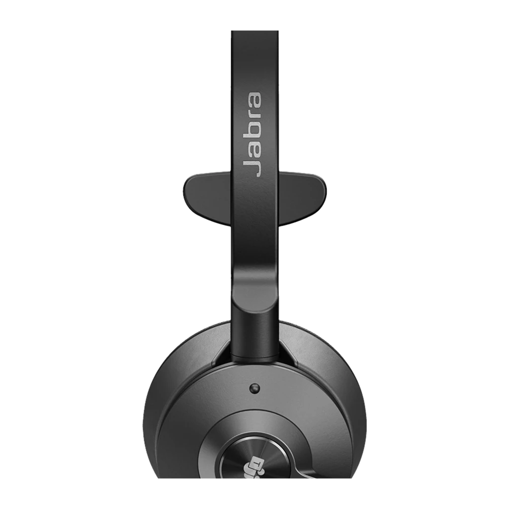 Jabra Engage 55 Mono sem fio preto, vista em ângulo: headset mono com microfone flexível e detalhe vermelho na base - Item2