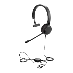 Jabra Evolve 20 SE UC Mono preto, kit completo: headset com controlador inline, cabos USB-A e USB-C incluídos