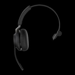 Jabra Evolve2 40 SE UC Mono USB-C/A noir, vue latérale: casque mono avec coussin, arceau et microphone flexible