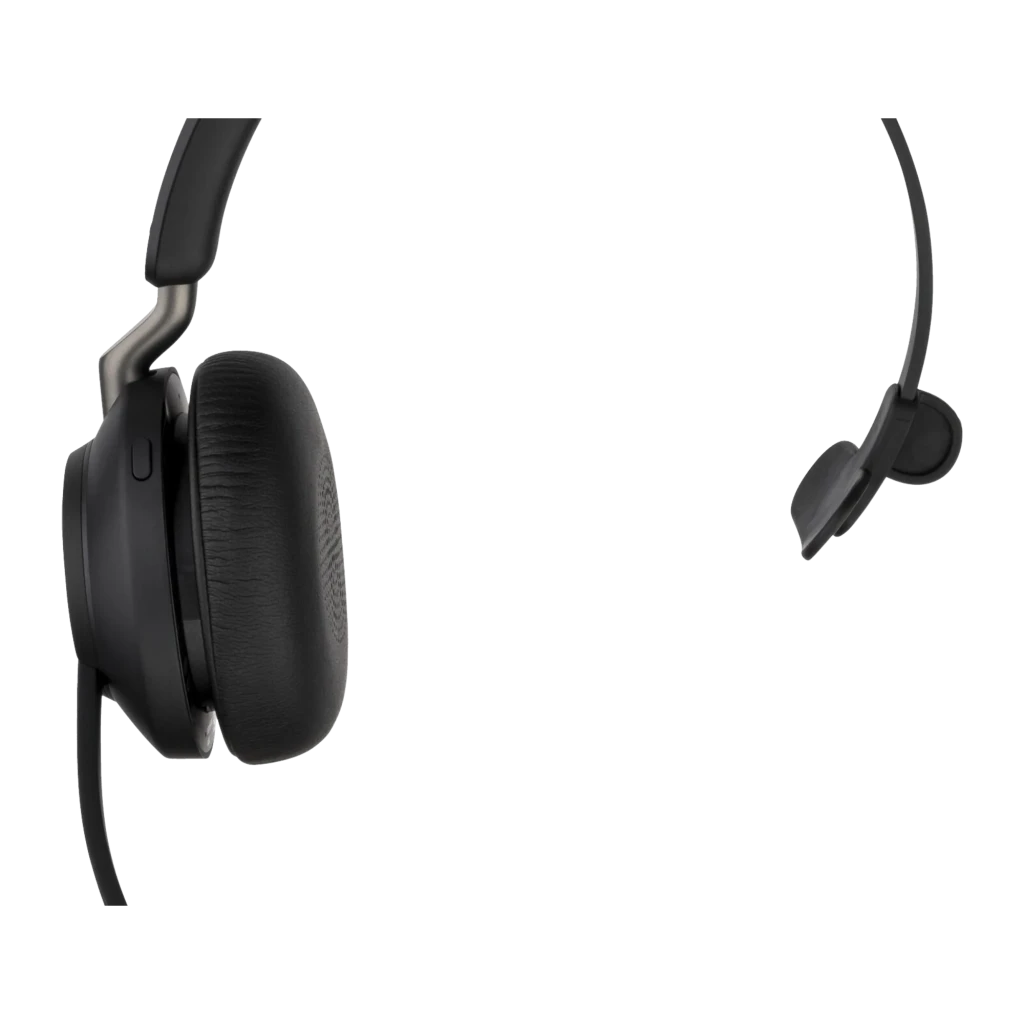 Jabra Evolve2 40 SE UC Mono USB-C/A negro, vista lateral: auricular mono con almohadilla, diadema y micrófono flexible - Ítem1