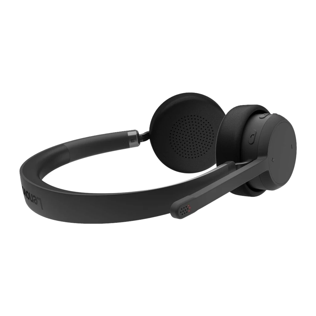 Lenovo 4XD1Q30302 Auriculares Inalámbricos Bluetooth negro, vista lateral: auricular derecho con botones y micrófono - Ítem2