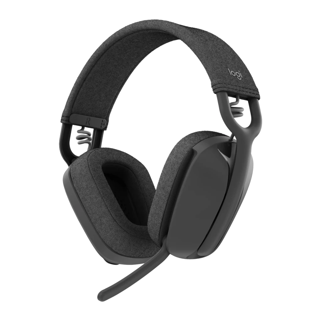 Logitech Zone Vibe Wireless UC grafito, vista frontal: auriculares over-ear con almohadillas de tela y micrófono boom - Ítem1