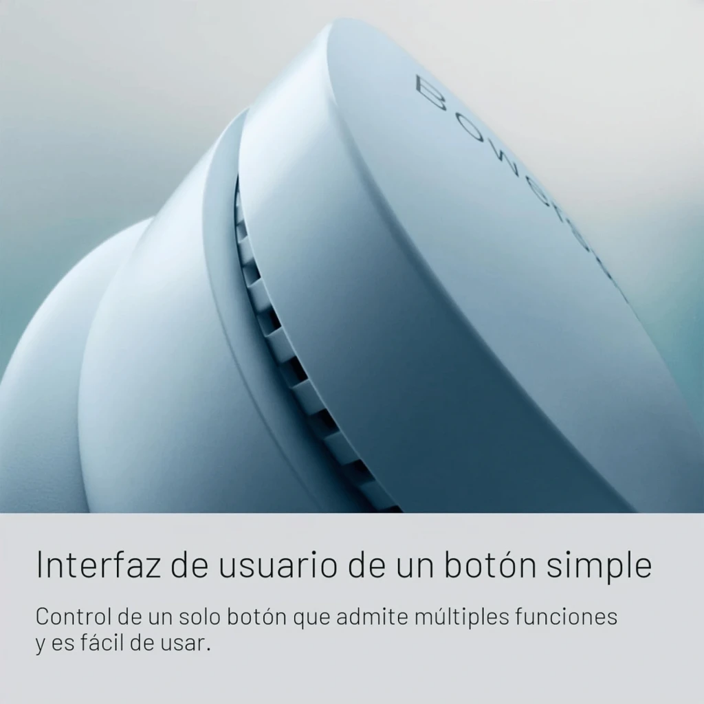 Écouteurs intra-auriculaires vert clair compacts, embouts silicone blancs, boîtier lisse avec logo Bowers & Wilkins, lignes épurées et finition mate - Ítem6