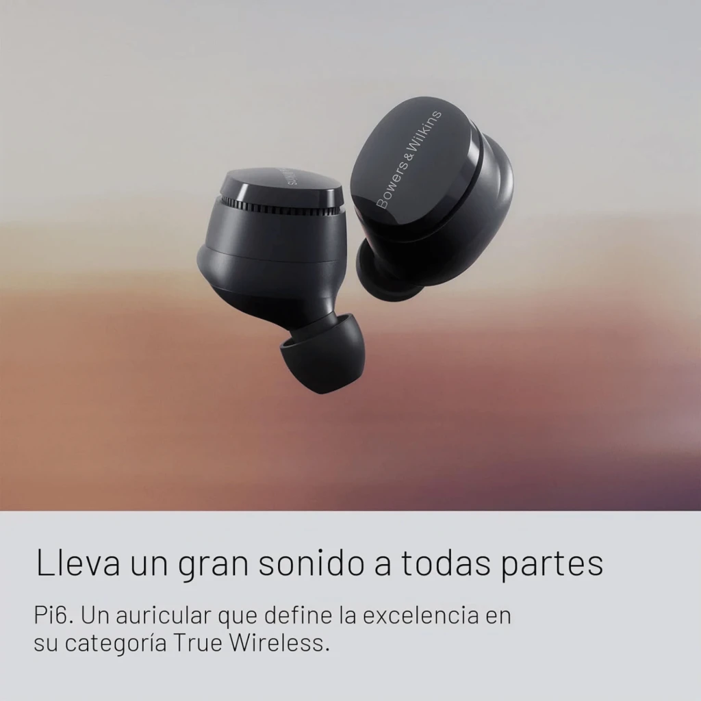 Écouteurs intra-auriculaires vert clair compacts, embouts silicone blancs, boîtier lisse avec logo Bowers & Wilkins, lignes épurées et finition mate - Ítem4