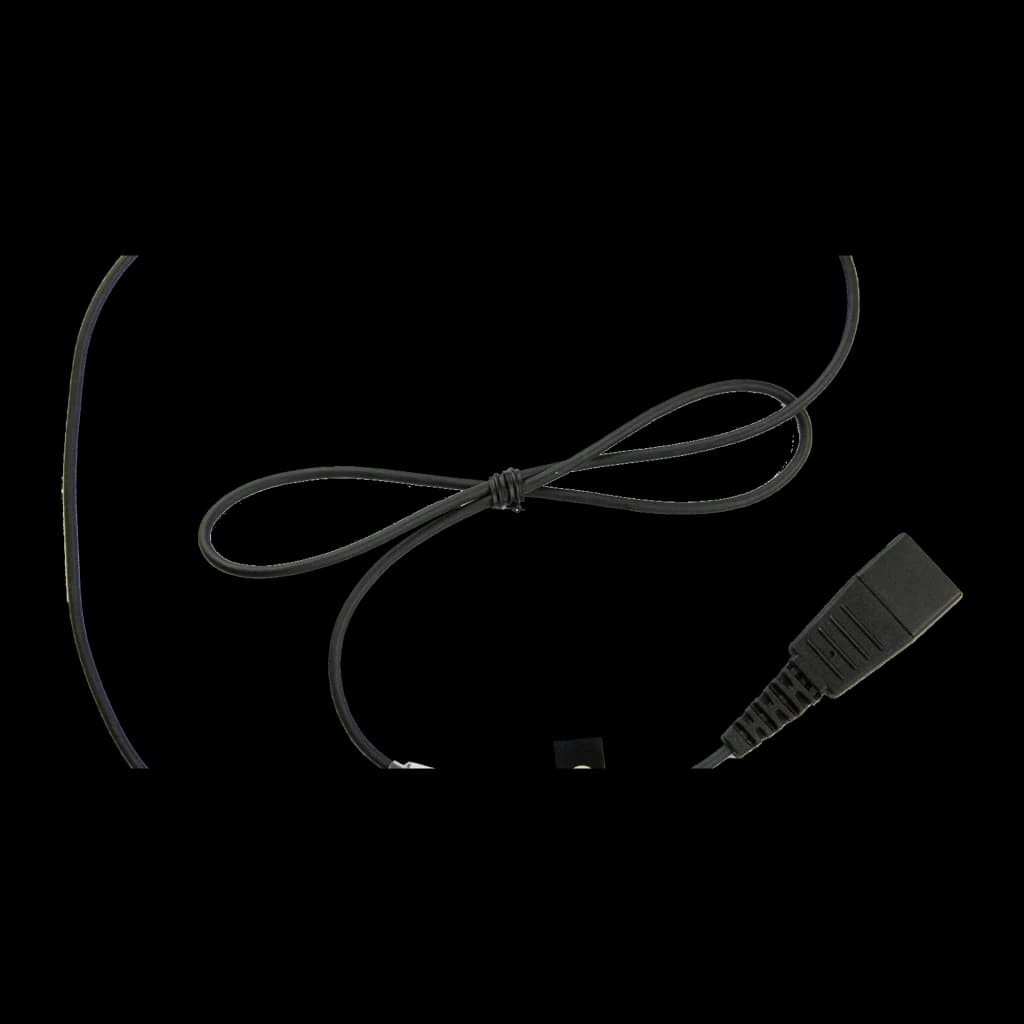 Jabra Cable GN1200 preto, detalhe do cabo: seção com laço enrolado e conector QD em primeiro plano