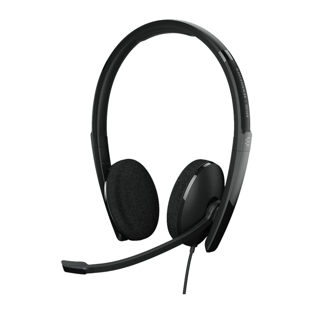 EPOS ADAPT 160T USB II negro, vista lateral: auriculares biaurales con almohadillas de espuma y micrófono flexible - Ítem