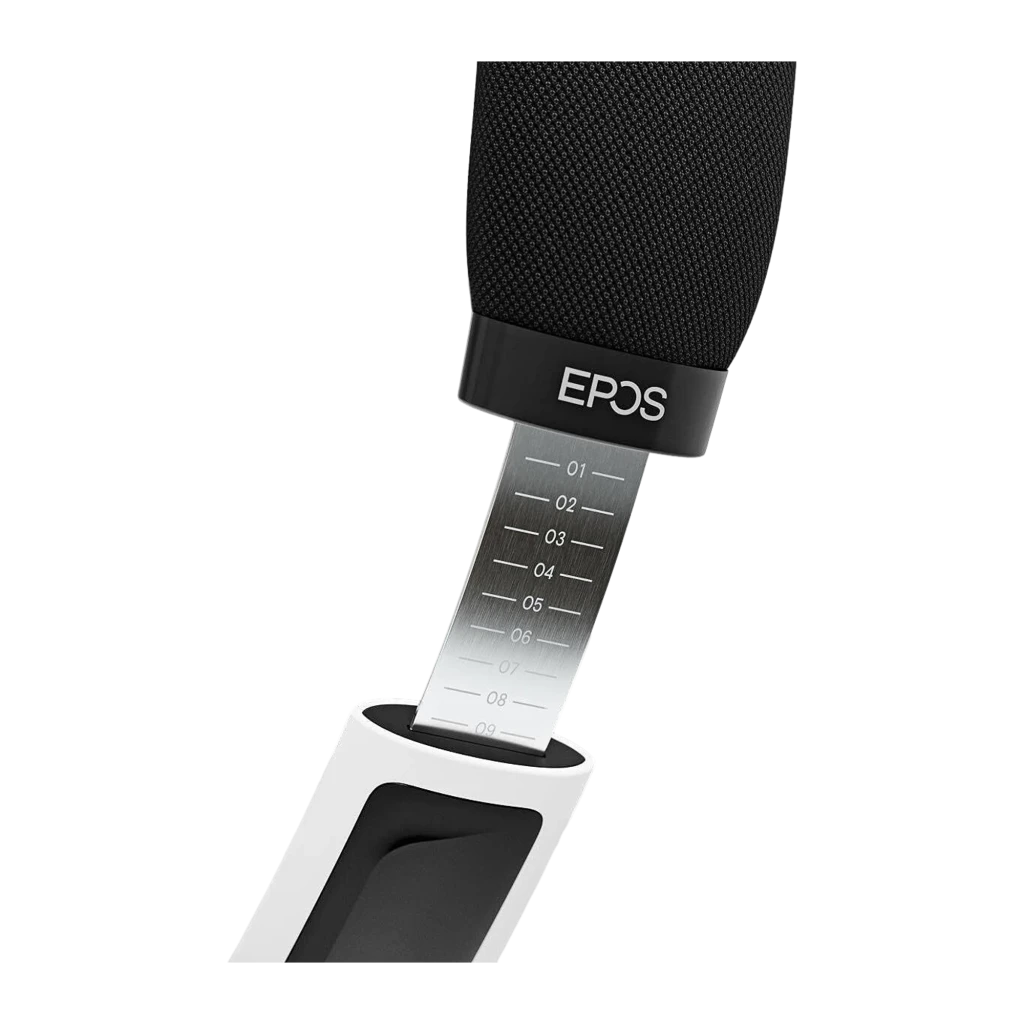 EPOS H3 Hybrid blanco, vista lateral: auricular circumaural con micrófono boom, logo EPOS y almohadillas negras - Ítem1