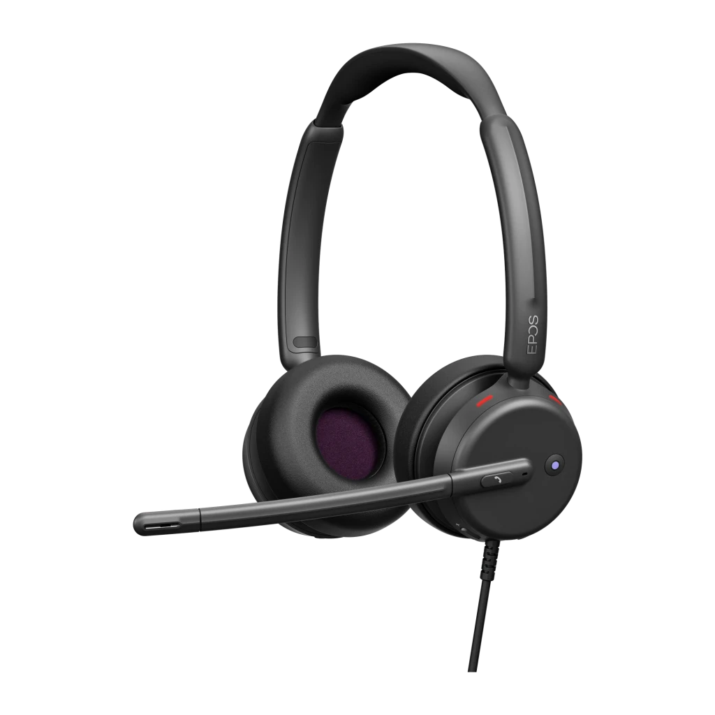 EPOS IMPACT 460T negro, vista frontal: auricular binaural con micrófono boom y cable, almohadillas y diadema visibles - Ítem2