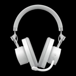 Havit Fuxi-H8 blanco, vista frontal: auriculares con diadema acolchada, almohadillas y micrófono flexible