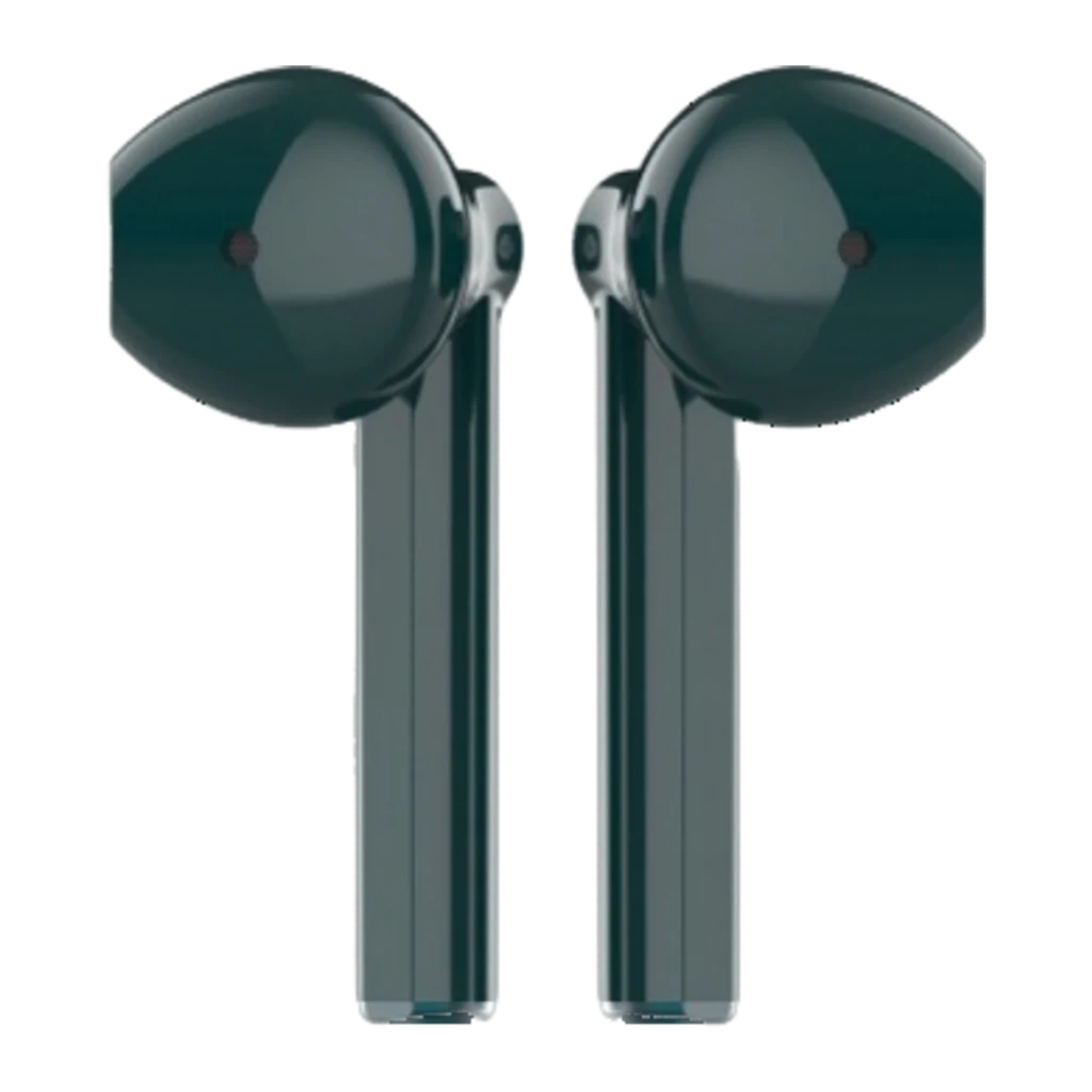 Lenovo HT30 True Wireless Earbuds verde, vista frontal: estuche de carga cerrado con logo Lenovo y ranura de apertura - Ítem1