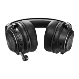 PowerColor ALPHYN AH10 Wireless Gaming Headset negro, vista frontal elevada: auriculares sin micrófono desplegado,