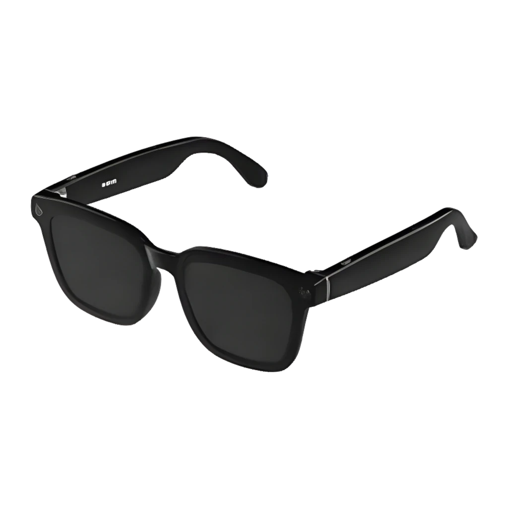 COLMI V03 Square Sunglasses negro, vista frontal: montura cuadrada negra con cámara integrada en esquina izquierda - Ítem2
