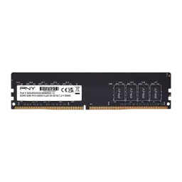 PNY Performance 32GB 3200MHz CL22, face avant: module DDR4 noir avec étiquette et puces PNY visibles