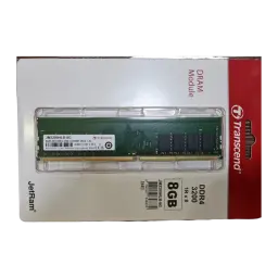 Transcend JetRam DDR4 3200 U-DIMM 8GB, embalagem frontal: módulo em blister com caixa branca e vermelha, 8GB DDR4 3200