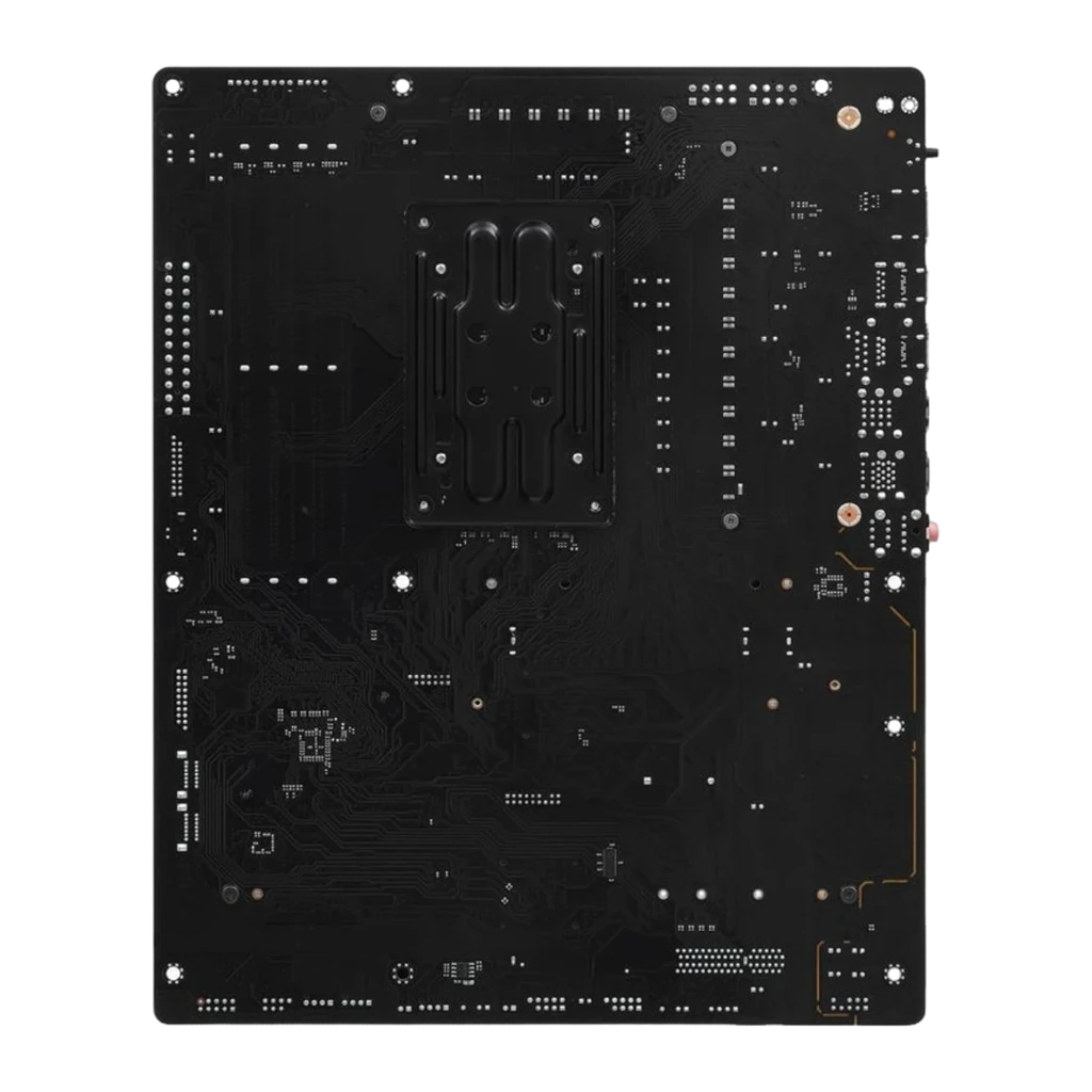 ASRock B850 Pro-A DDR5 AM5, vista frontal: socket AM5, dissipador VRM preto com logo PRO e 4 slots DDR5 - Item1
