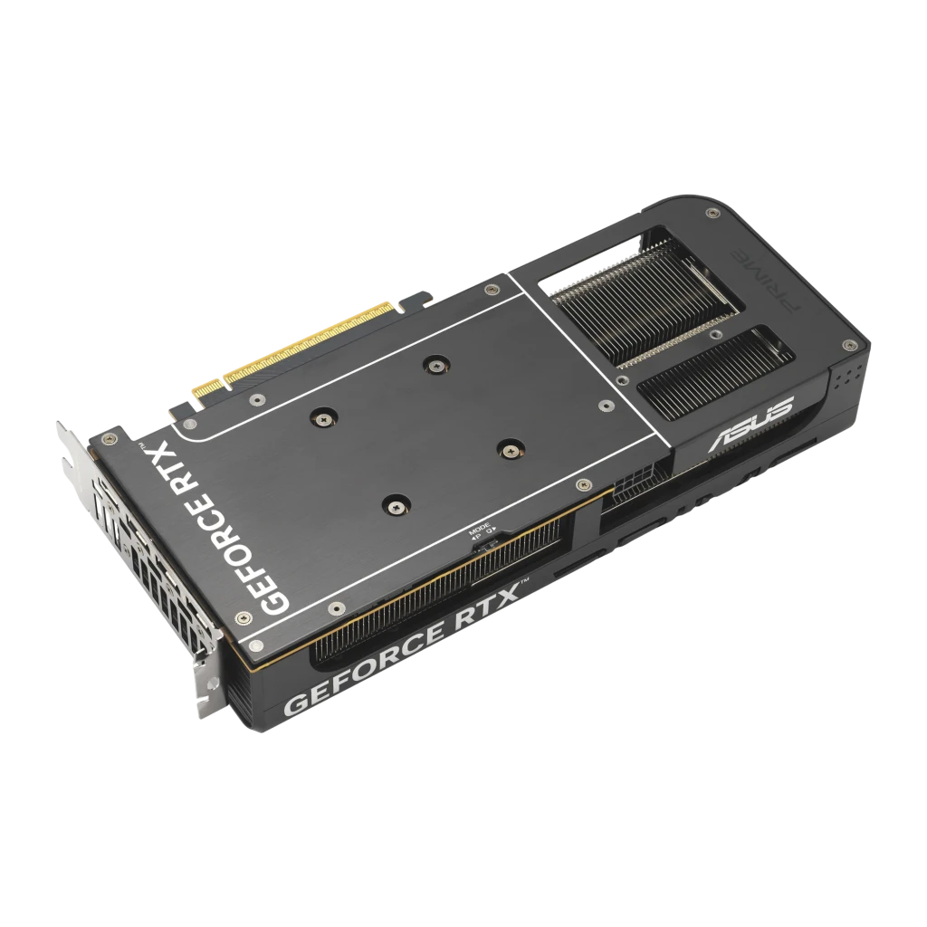 ASUS GeForce RTX 5060 PRIME OC 8GB preta, vista frontal: três ventoinhas com logo PRIME e conector PCIe dourado - Item2