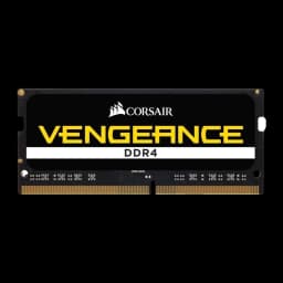 Corsair Vengeance DDR4 32GB 2933 CL19 negro, vista frontal: módulo SO-DIMM de frente con etiqueta Vengeance DDR4 y contactos