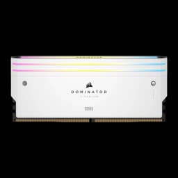 Corsair Dominator Titanium DDR5 64GB 6000MHz CL36 blanco, vista frontal: disipador blanco con iluminación RGB en la parte