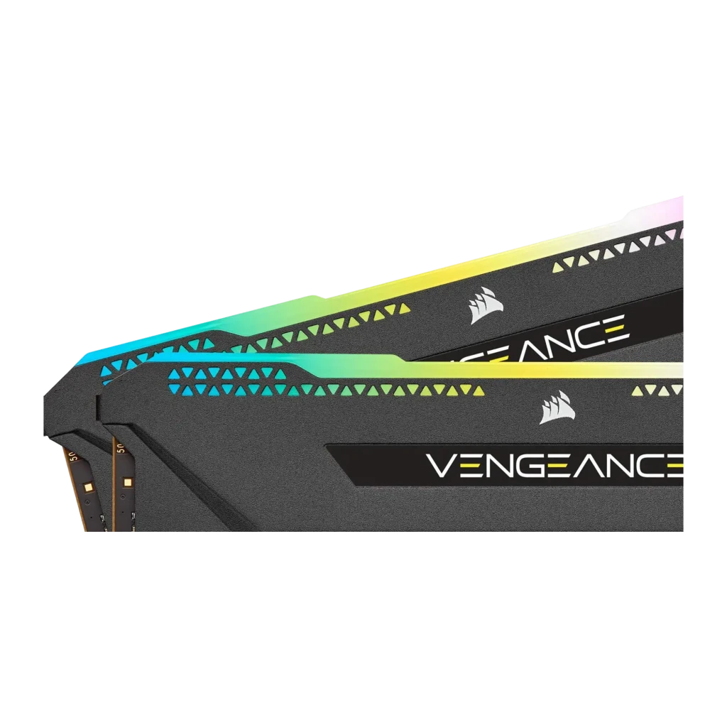 Corsair Vengeance RGB Pro SL 32GB noir, vue principale: kit 2x16Go DDR4 en angle avec éclairage RGB multicolore sur la - Ítem3
