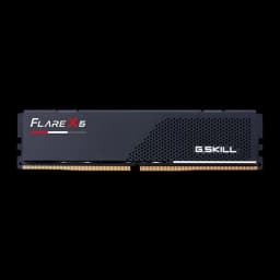 G.Skill Flare X5 DDR5 16GB 6000 CL36 preto, vista frontal: dissipador preto com logo Flare X5 e padrão hexagonal