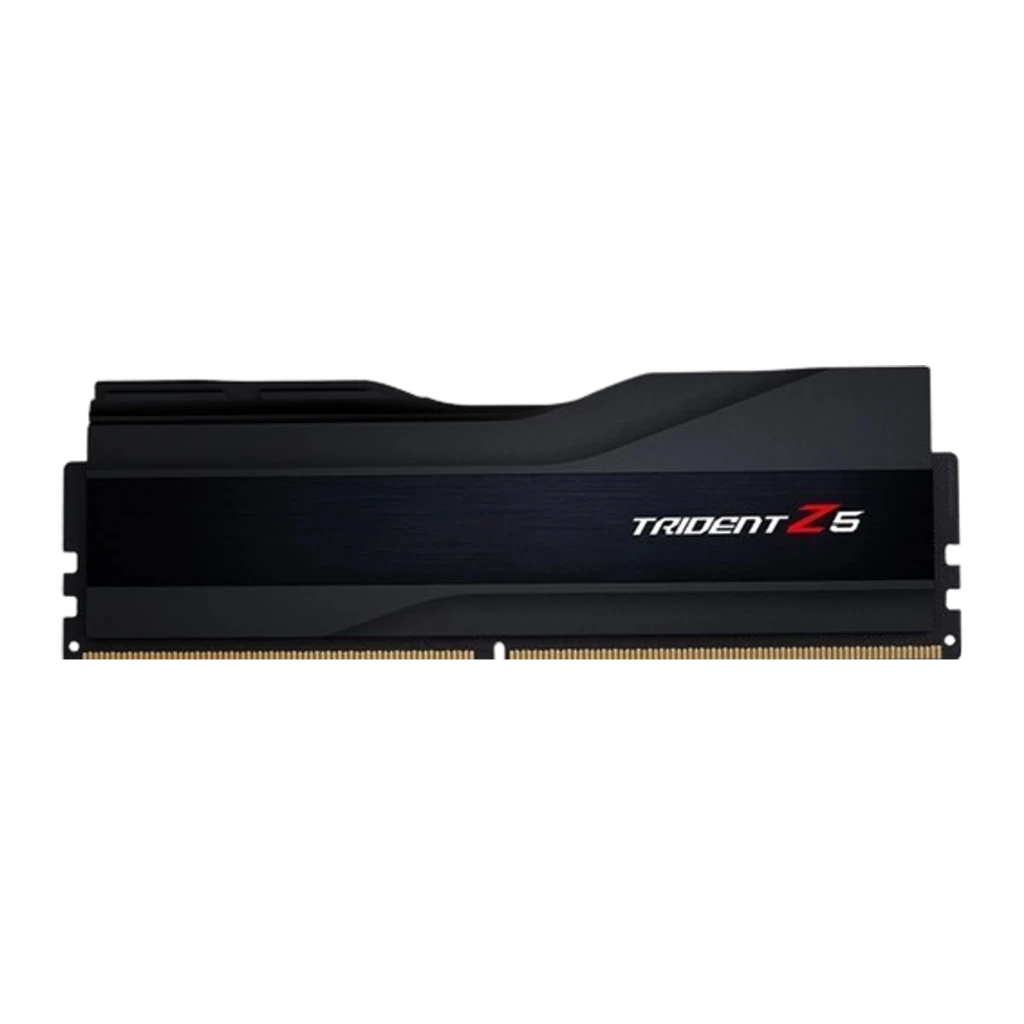G.Skill Trident Z5 32GB negro, vista en perspectiva: dos módulos DDR5 escalonados con disipador negro y logo rojo - Ítem2