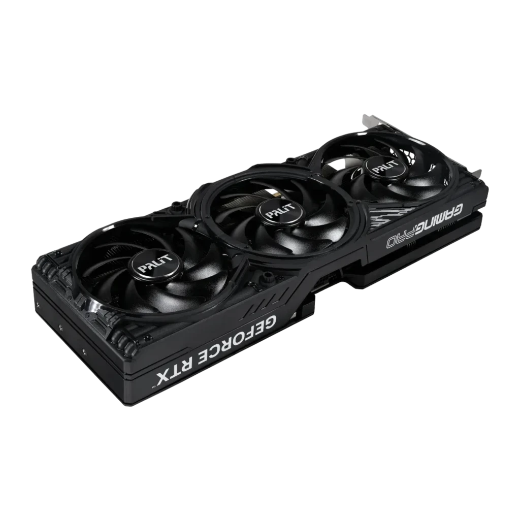 Palit RTX 5070 GamingPro-S OC 12GB negro, vista frontal: tres ventiladores con logo Palit y texto GeForce RTX en shroud - Ítem1