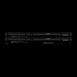 Kingston FURY Beast DDR5 64GB 6400 CL32 noir, vue avant: deux modules empilés avec dissipateur noir et logo FURY BEAST