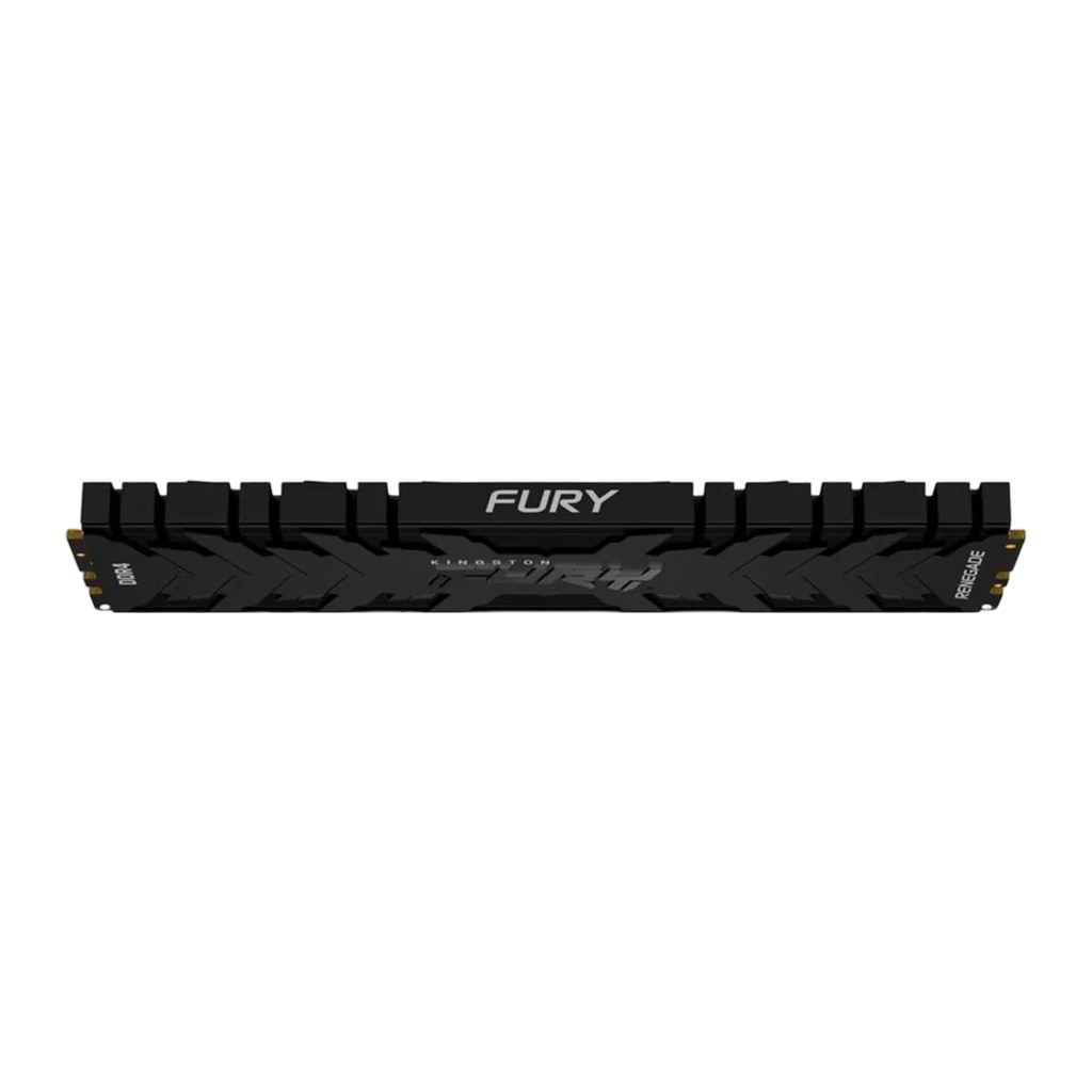 Kingston FURY Renegade 8GB DDR4 noir, vue de face: dissipateur noir lisse avec vis et contacts dorés - Ítem2