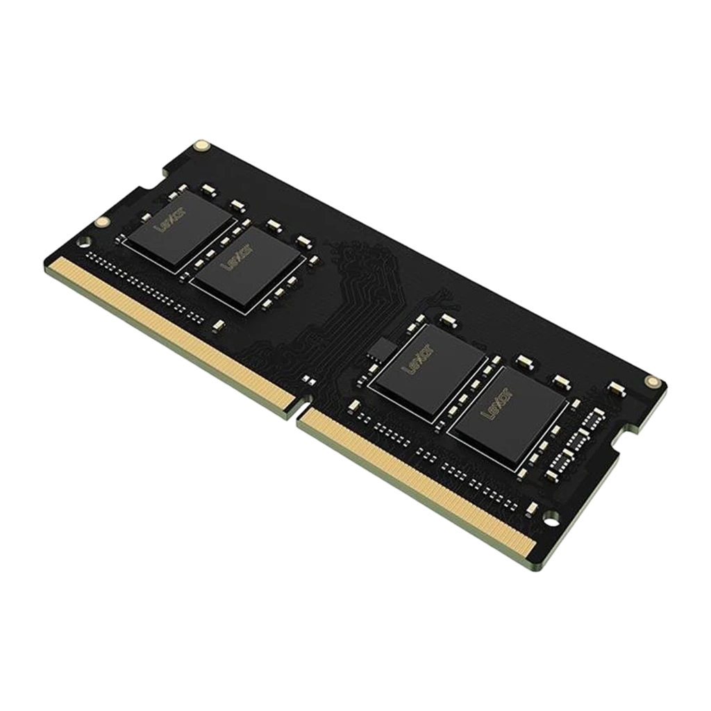 Lexar LD4AS016G DDR4 SO-DIMM 16GB noir, vue de face: étiquette CE et logo Lexar, connecteurs dorés - Ítem2