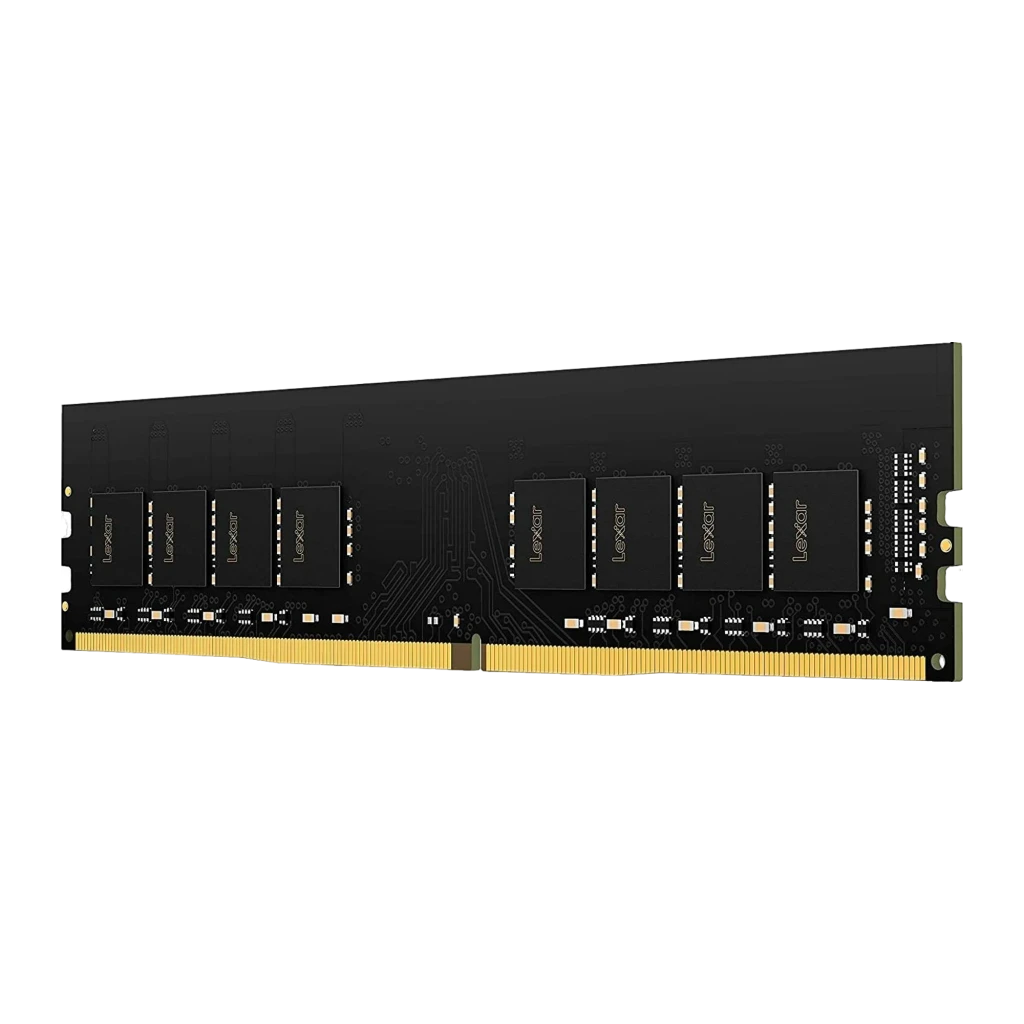 Lexar DDR4 3200MHz 32GB noir, vue de face: module DIMM noir avec puces Lexar et connecteur doré - Ítem2