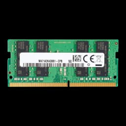 HP Memória RAM SODIMM DDR4 3200 MHz 16 GB, vista frontal: PCB verde com chips Samsung e conector dourado