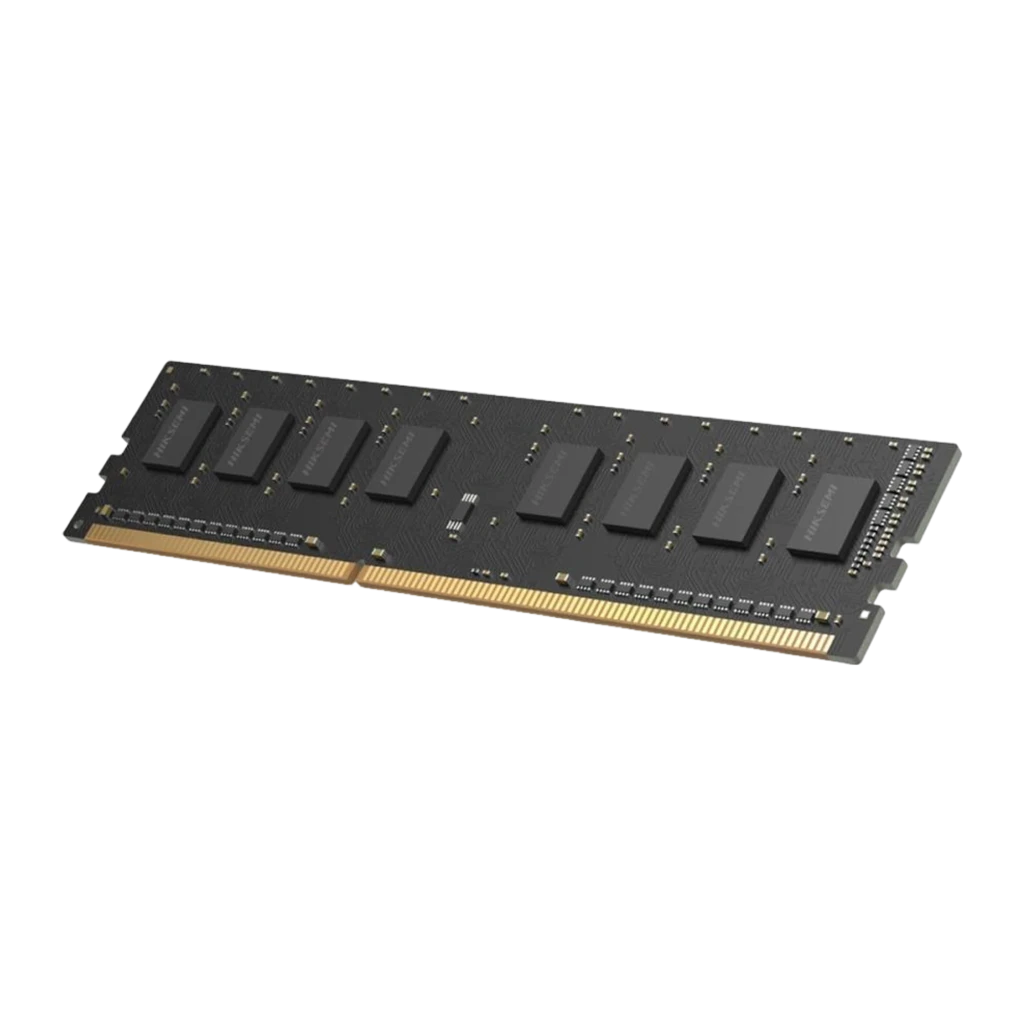 Hiksemi Hiker DDR4 16GB 3200MHz UDIMM noir, vue de face: face avec étiquette CE, puces et connecteur doré - Ítem2