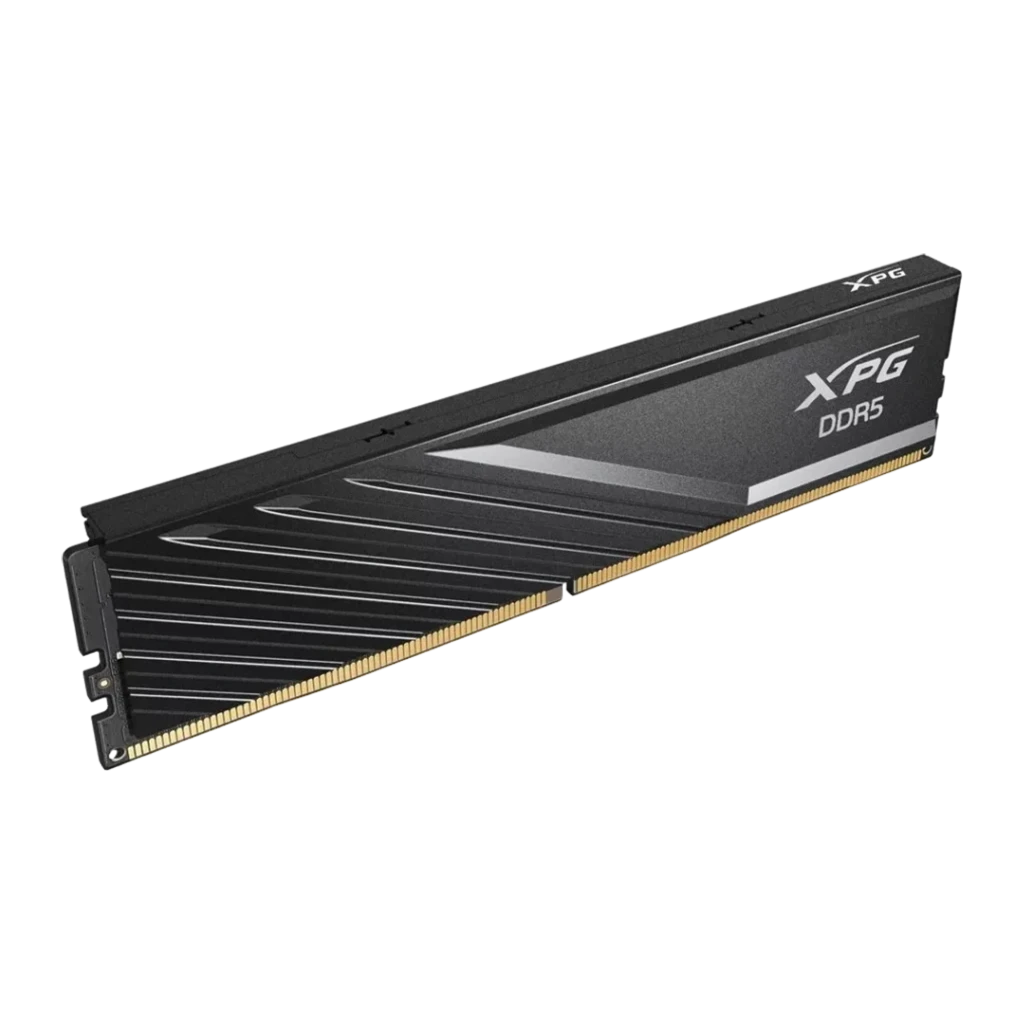 XPG Lancer Blade 16GB DDR5 6000MHz preto, vista frontal: dissipador preto com linhas diagonais e logo XPG DDR5 - Item1