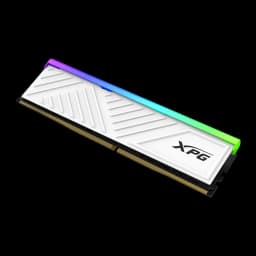 XPG Spectrix D35G 16GB DDR4 3600MHz branca, perspectiva traseira: verso do dissipador branco com logo XPG e RGB