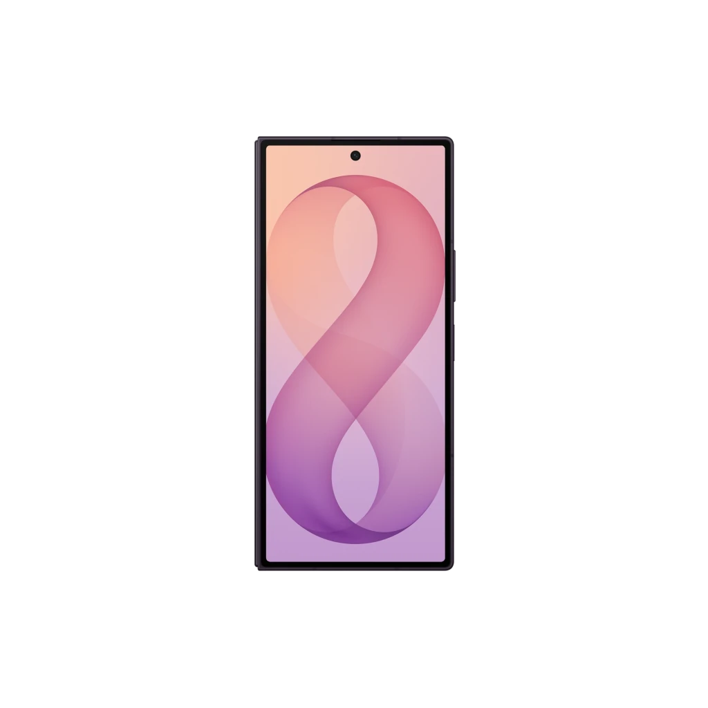 Samsung Galaxy Z Fold8 Ultra 512GB Violeta, vista frontal e traseira: dobrável aberto, módulo de câmeras triplo e ecrã - Item2
