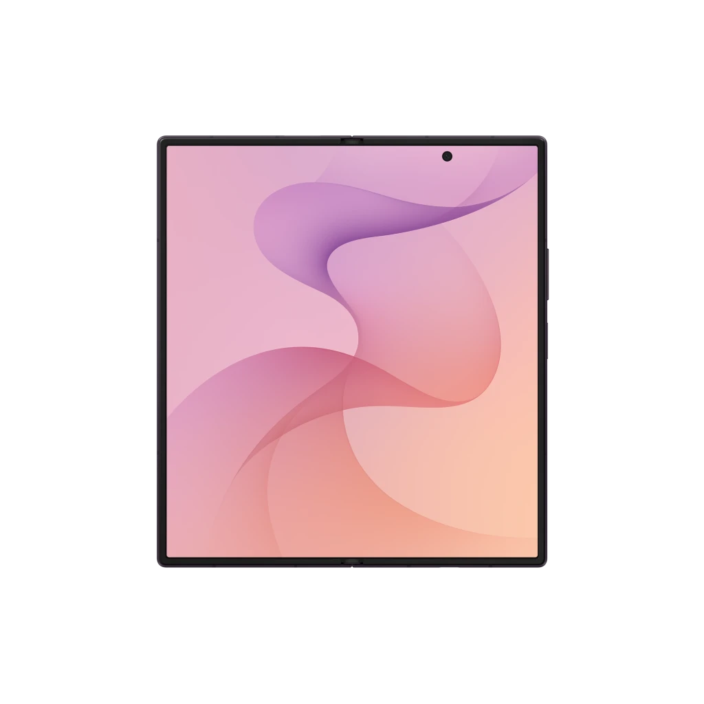 Samsung Galaxy Z Fold8 Ultra 512GB Violeta, vista frontal e traseira: dobrável aberto, módulo de câmeras triplo e ecrã - Item6