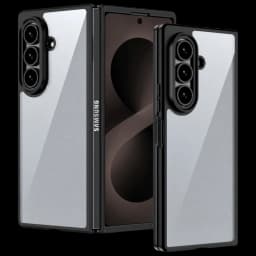 Capa Samsung Galaxy Z Fold 8 Ultra Square Hard Premium Preto com design quadrado, bordas reforçadas, traseira translúcida rígida e proteção das câmeras