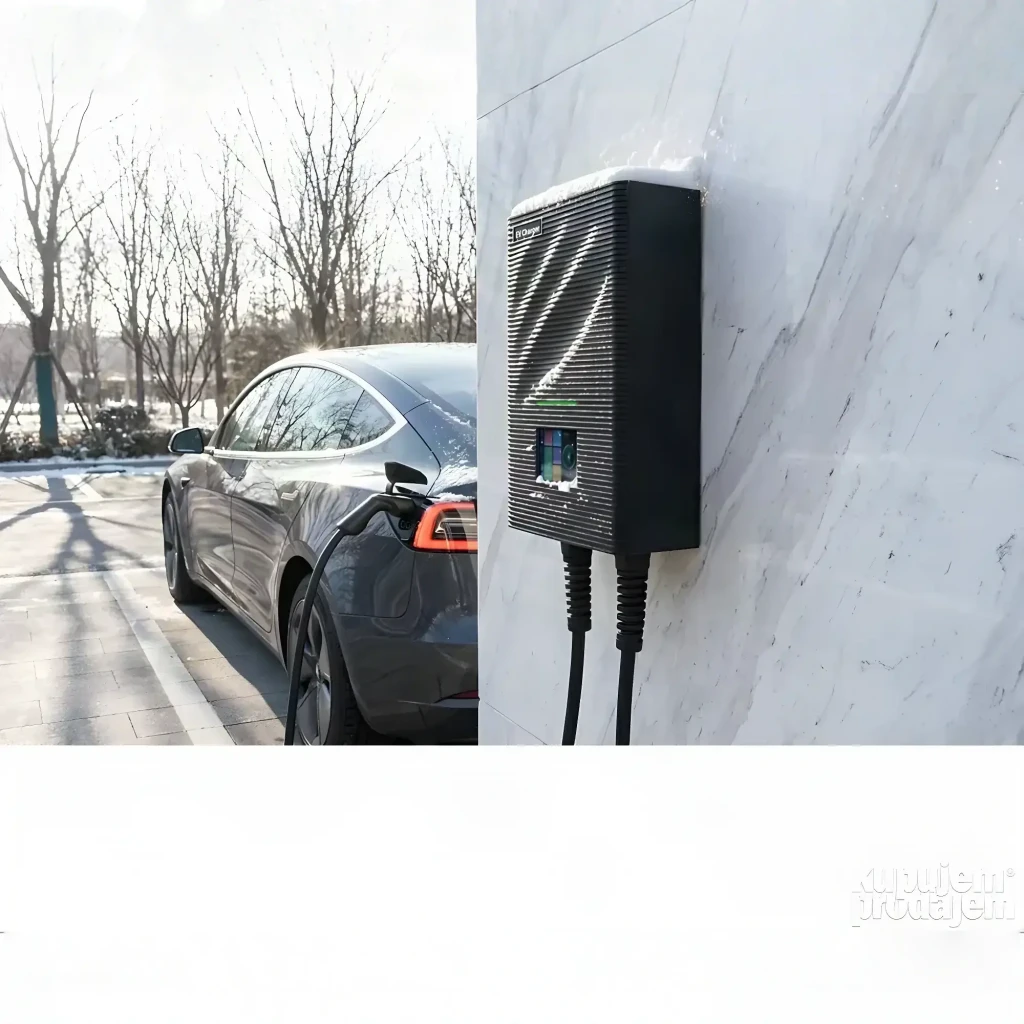 Cargador Coche Eléctrico Besen SQW45-BC-22KW-APP 22kW Trifásico con caja negra estriada, pantalla LCD a color, dos cables y conector tipo 2 montable en pared - Ítem4