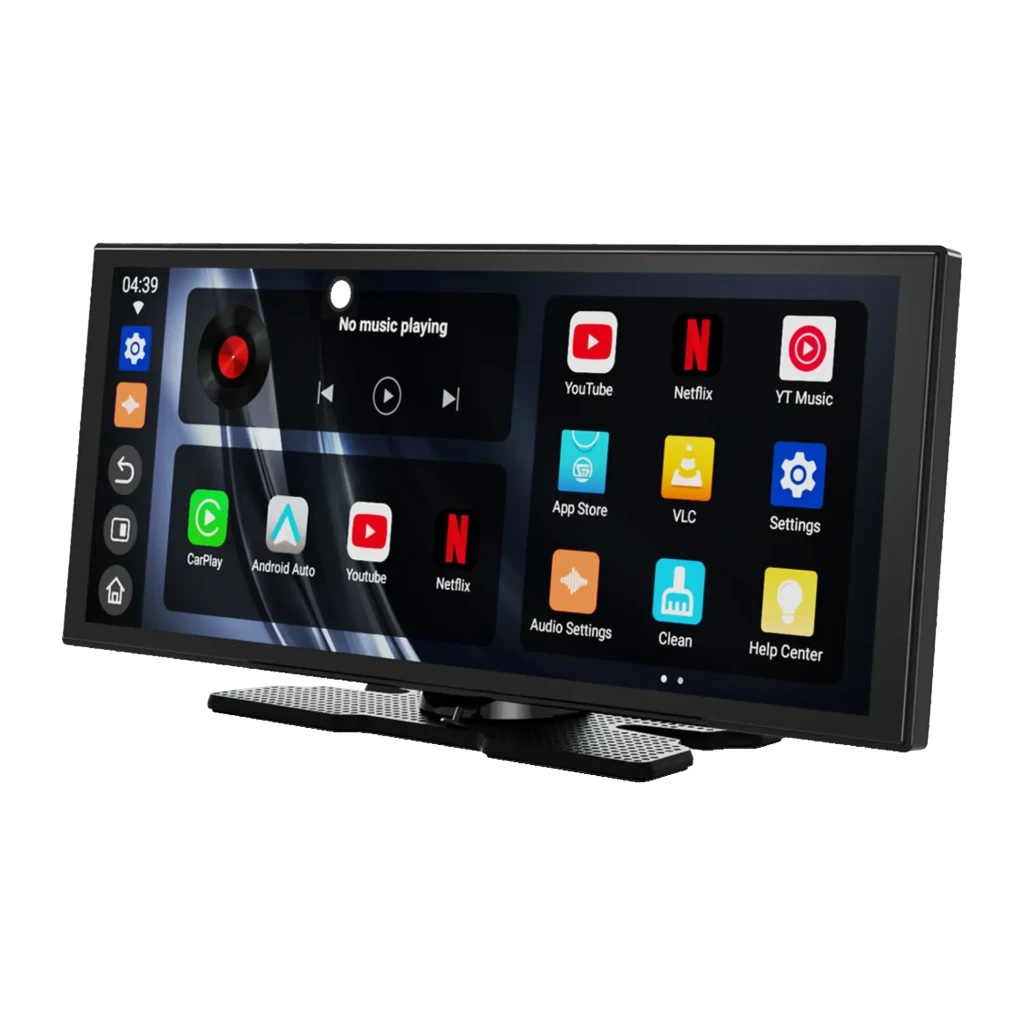 Ecrã Carro Ottocast OttoScreen T1140 Preto CarPlay Android Auto Sem Fios 11,4 polegadas, vista frontal: ecrã ligado com apps
