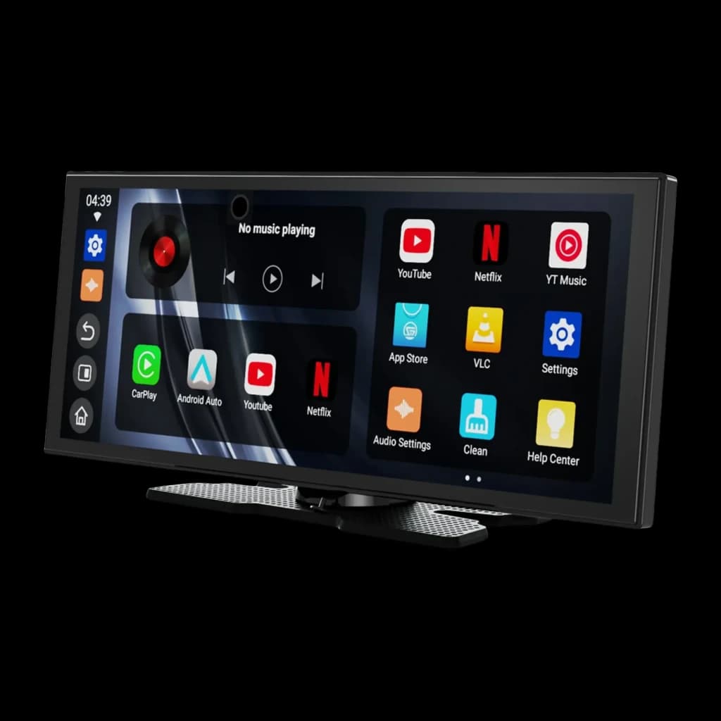 Ecrã Carro Ottocast OttoScreen T1140 Preto CarPlay Android Auto Sem Fios 11,4 polegadas, vista frontal: ecrã ligado com apps