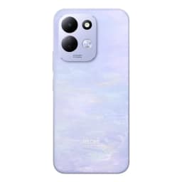 Xiaomi Redmi 17 4G en color Lotus Purple con acabado nacarado; módulo trasero con doble cámara grande y flash; logo Redmi centrado en la parte baja